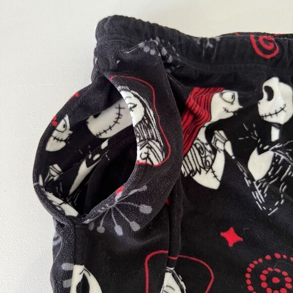 Disney Nightmare Before Christmas Lounge Pants 2X Black Fleece Jogger Pajamas - Picture 5 of 12